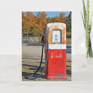 Retro Gasoline Pump Birthday Kaart