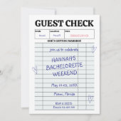 Retro Gast Check Handgeschreven vrijgezellenweeken Kaart (Voorkant)