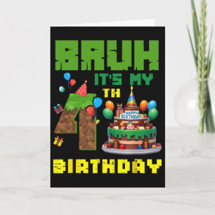 Retro gast het is mijn 4de verjaardag Pixel Cake G Kaart