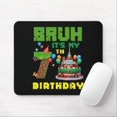 Retro gast het is mijn 7e verjaardag pixel cake ga muismat (Met muis)