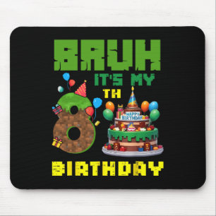 Retro gast, het is mijn 8e verjaardag Pixel Cake G Muismat