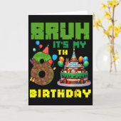 Retro gast het is mijn 8e verjaardag Pixel Cake Ga Kaart (Gele Bloem)