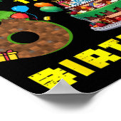 Retro gast het is mijn 8e verjaardag Pixel Cake Ga Poster (Hoek)