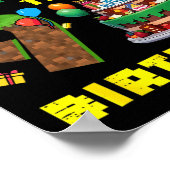 Retro gast het is mijn 9e verjaardag Pixel Cake Ga Poster (Hoek)