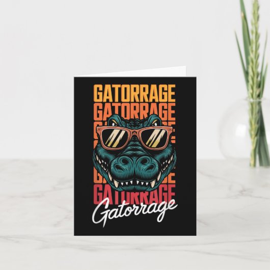 Retro Gators Gepersonaliseerde Naam Kleding Stijl Kaart (Voorkant)