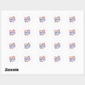 Retro Gators Hart Naam Kleding Design voor Mannen Ronde Sticker (Vel)