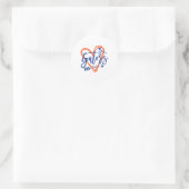 Retro Gators Hart Naam Kleding Design voor Mannen Ronde Sticker (Tas)