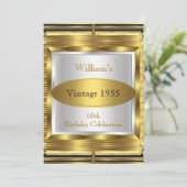 Retro Gatsby Deco 60th Birthday Party Kaart (Staand voorkant)