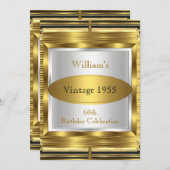 Retro Gatsby Deco 60th Birthday Party Kaart (Voorkant / Achterkant)