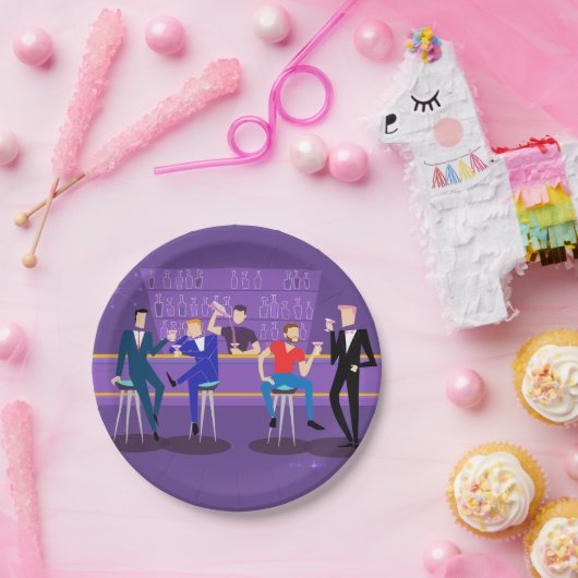 Retro Gay Bar-Bord Papieren Bordje (Feest)