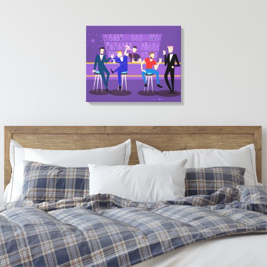 Retro Gay Bar Canvas Print (Insitu (Slaapkamer))