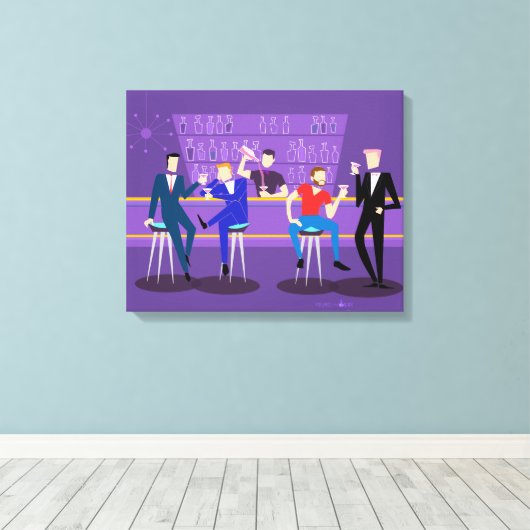 Retro Gay Bar Canvas Print (Insitu (Houten vloer))