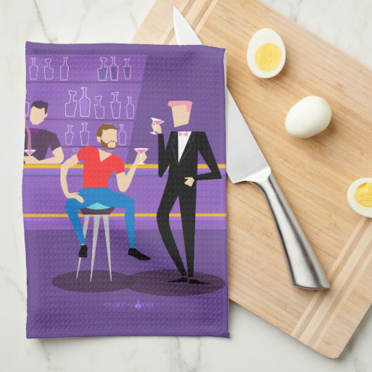 Retro Gay Bar Kitchen Towel Theedoek (Quarter Fold)