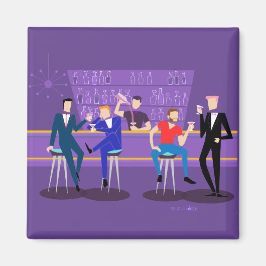 Retro Gay Bar Magnet (Voorkant)