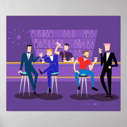 Retro Gay Bar-Poster Poster (Voorkant)