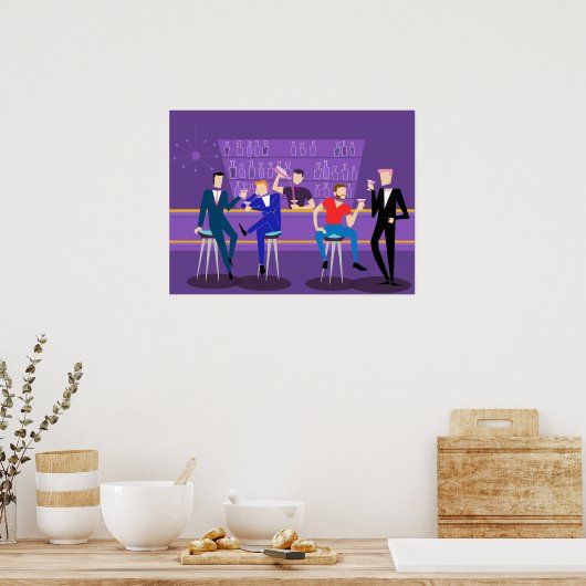 Retro Gay Bar-Poster Poster (Keuken)