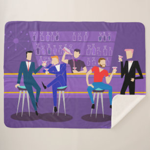 Retro Gay Bar Sherpa Blanket Deken