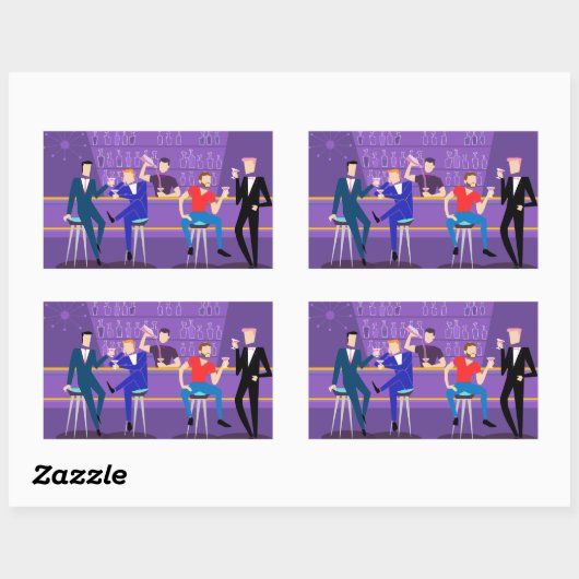 Retro Gay Bar-stickers Rechthoekige Sticker (Vel)