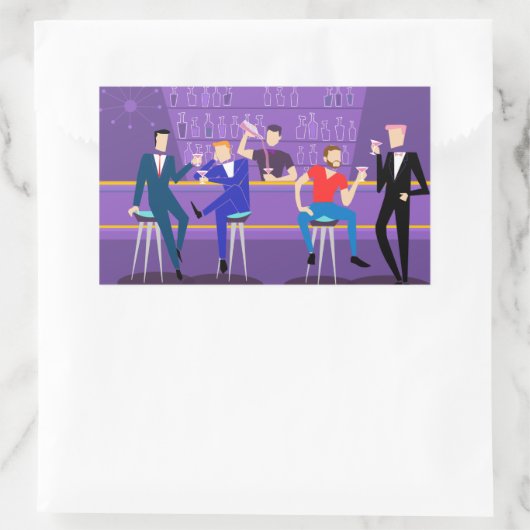 Retro Gay Bar-stickers Rechthoekige Sticker (Tas)