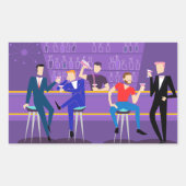 Retro Gay Bar-stickers Rechthoekige Sticker (Voorkant)