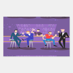 Retro Gay Bar-stickers Rechthoekige Sticker