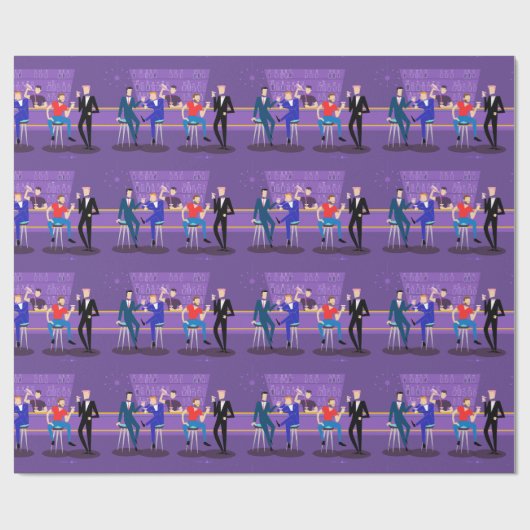 Retro Gay Bar Wrapping Paper Cadeaupapier (Vlak)
