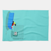 Retro Gay Couple die tv-keukenhanddoeken bekijkt Theedoek (Horizontaal)