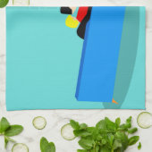 Retro Gay Couple die tv-keukenhanddoeken bekijkt Theedoek (Gevouwen)