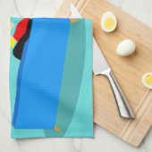 Retro Gay Couple die tv-keukenhanddoeken bekijkt Theedoek (Quarter Fold)