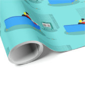 Retro Gay Couple die tv-omlooppapier bekijkt Cadeaupapier (Rol Hoek)