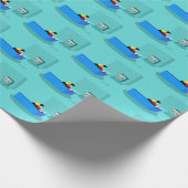 Retro Gay Couple die tv-omlooppapier bekijkt Cadeaupapier (Hoek)