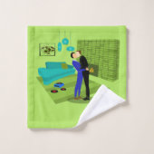 Retro Gay Couple in Love Bad Handdoek (Wasdoekje)