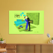 Retro Gay Couple in Love Canvas Afdruk (Insitu (Woonkamer))