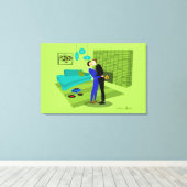 Retro Gay Couple in Love Canvas Afdruk (Insitu (Houten vloer))