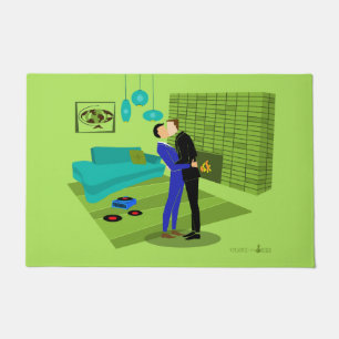 Retro Gay Couple in Love Deurmat