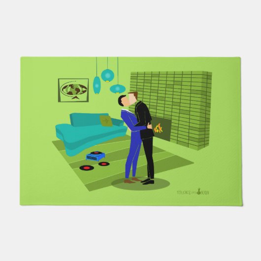 Retro Gay Couple in Love Deurmat (Voorkant)