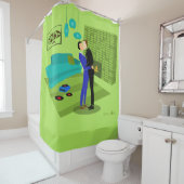 Retro Gay Couple in Love Douchegordijn (In situ)