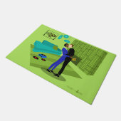 Retro Gay Couple in Love (Interraciaal) Deurmat (Schuin)