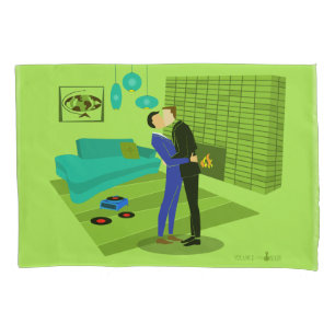 Retro Gay Couple in Love Kussensloop