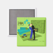 Retro Gay Couple in Love Magneet (Voorkant / Achterkant)