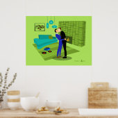 Retro Gay Couple in Love Poster (Keuken)