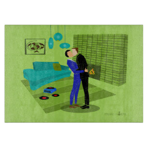 Retro Gay Couple in Love Snijplank