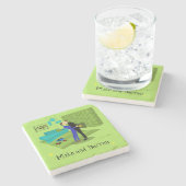 Retro Gay Couple in Love Stone Onderzetter (Zijkant)