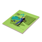 Retro Gay Couple in Love Tegeltje (Zijkant)