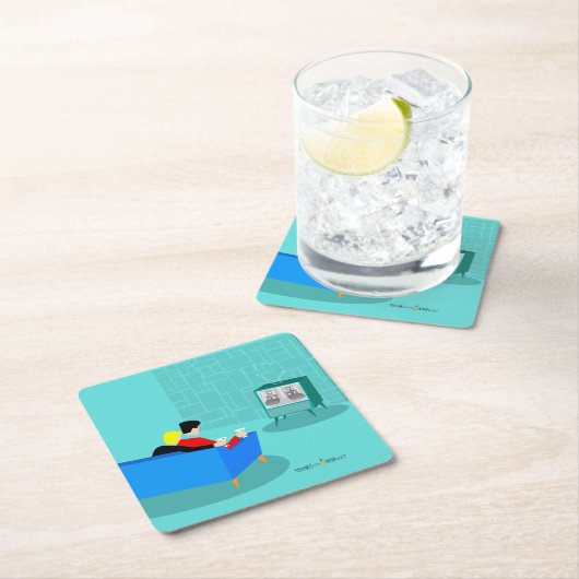 Retro Gay Couple Onderzetter tv-papier bekijken (Insitu)