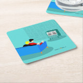 Retro Gay Couple Onderzetter tv-papier bekijken (Schuin)