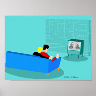 Retro Gay Couple Print, Value Poster Paper (Matte)