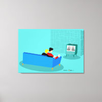Retro Gay Couple Stretched Canvas Afdrukken