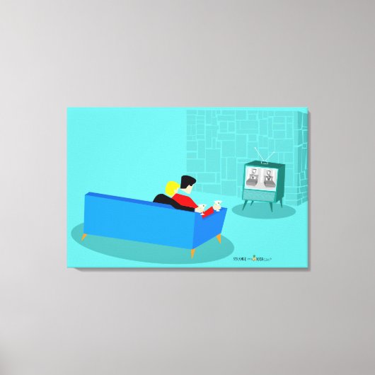 Retro Gay Couple Stretched Canvas Afdrukken (Voorkant)