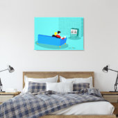 Retro Gay Couple Stretched Canvas Afdrukken (Insitu (Slaapkamer))